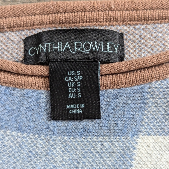 Cynthia Rowley Plaid Checkered Print Pullover Sweater Women's Size Small - Picture 3 of 9